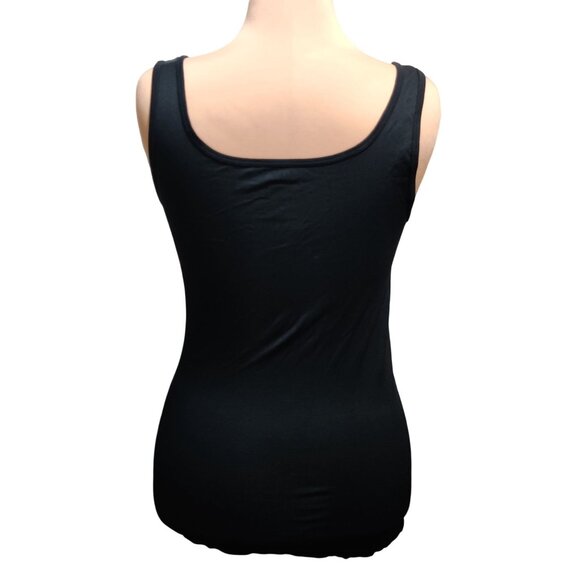 LOVE 83 L XL Juniors Womens Tank Top Black Scoop Neck Fitted Layering Stretch - Picture 11 of 12